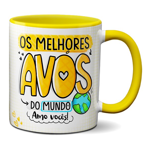 Caneca Dia Dos Avós Melhores Avós Do Mundo Amo Vocês