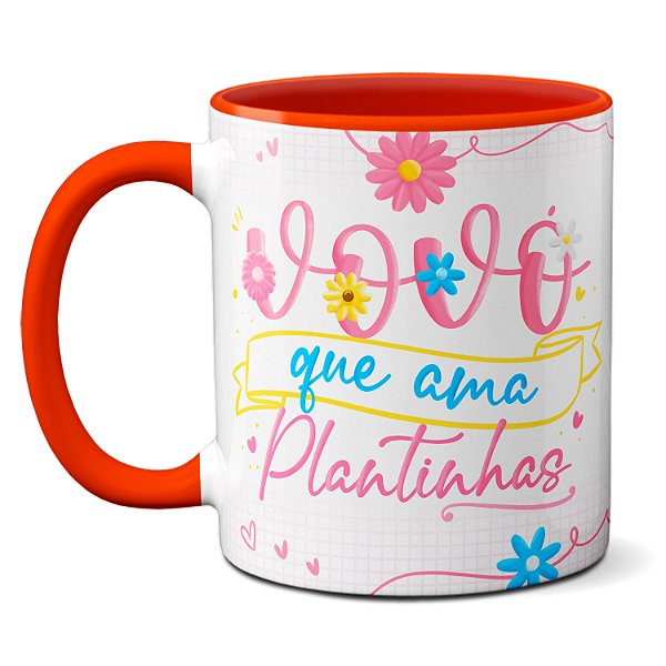 Caneca Fofinha Presente Para Vovó Que Ama Plantinhas
