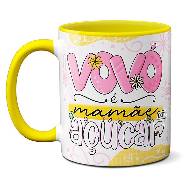 Caneca Presente Dia Dos Avós Vovó É Mamãe Com Açúcar