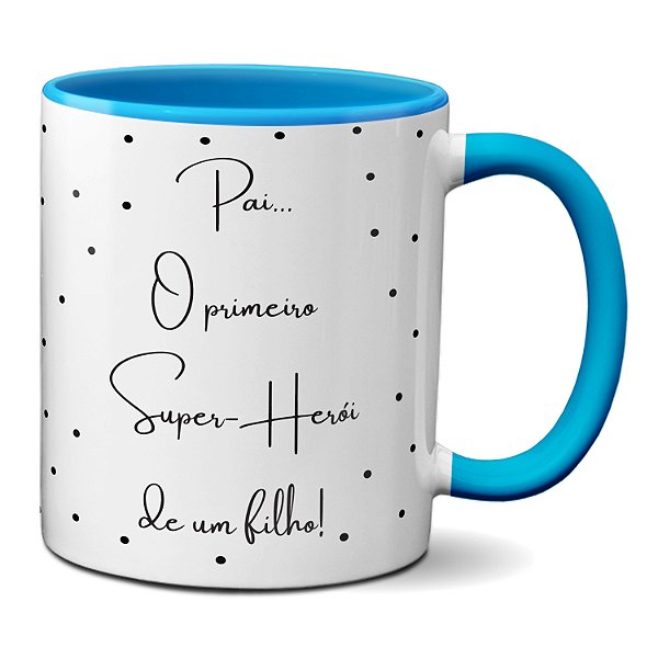 Caneca Pai Primeiro Super-Herói Do Filho Presente Minimalista