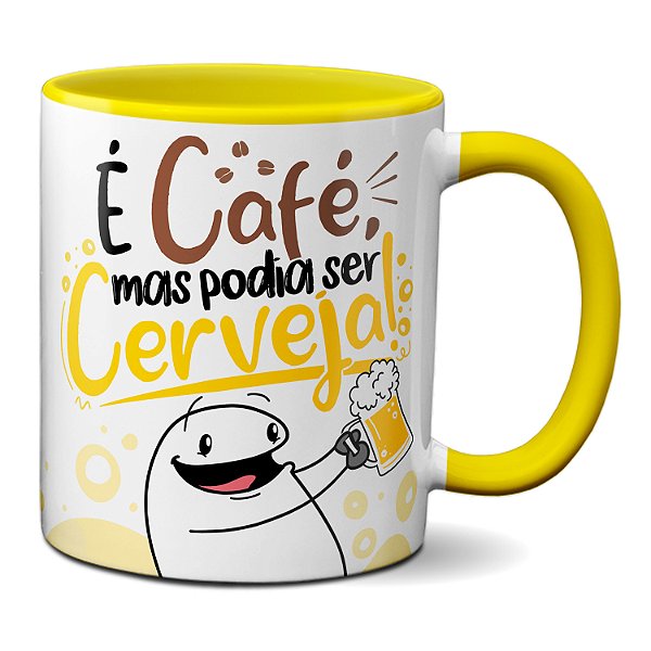 Caneca Flork Divertido É Café Mas Podia Ser Cerveja Presente