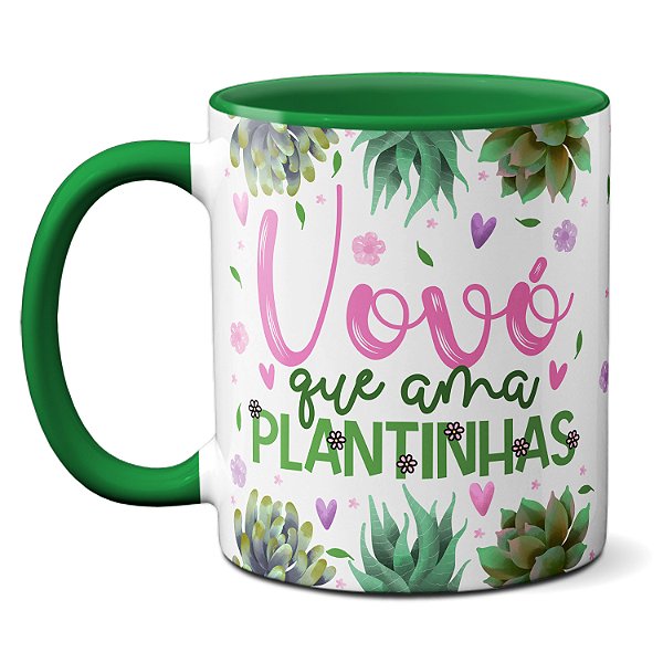 Caneca Feliz Dia Dos Avós Vovó Que Ama Plantinha Presente