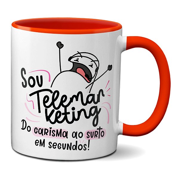 Caneca Flork Divertida Sou Telemarketing Do Carisma Ao Surto