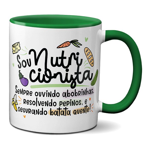 Caneca Profissão Nutricionista Sempre Resolvendo Pepinos