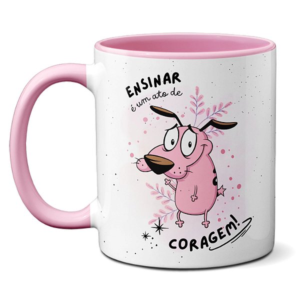 Caneca Ensinar um Ato de Coragem Xícara Criativa Professora