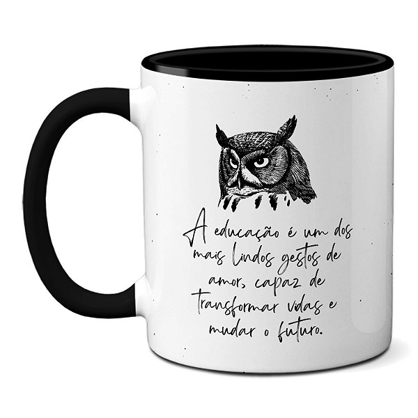 Caneca Professor Coruja Educação Lindo Gesto Xícara Criativa