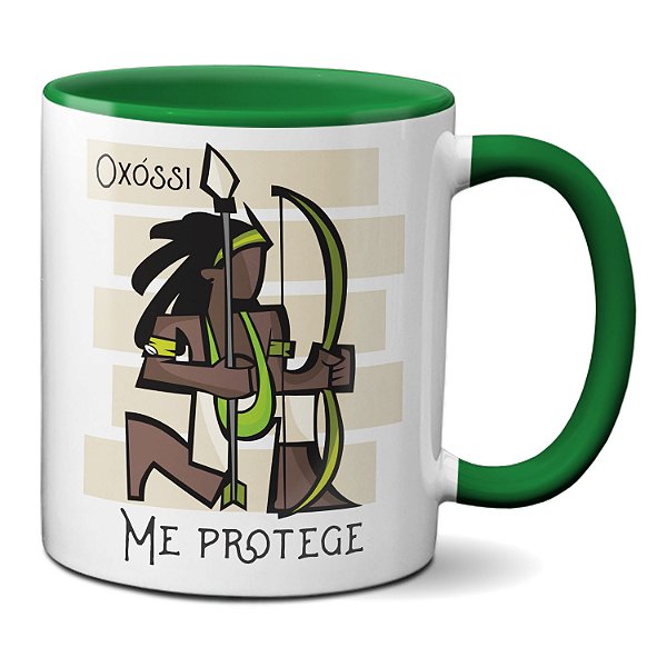 Caneca Oxóssi Orixá Senhor Da Caça  Me Protege Oke Aro!