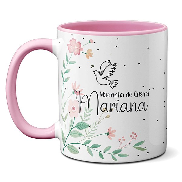 Caneca Convite Madrinha de Crisma Personalizada COM Nome