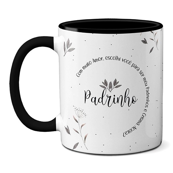 Caneca Aceita ser Meu Padrinho de Crisma? Convite Escolhemos Você