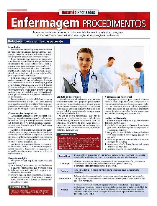 Resumao Profissoes - Enfermagem Procedimentos