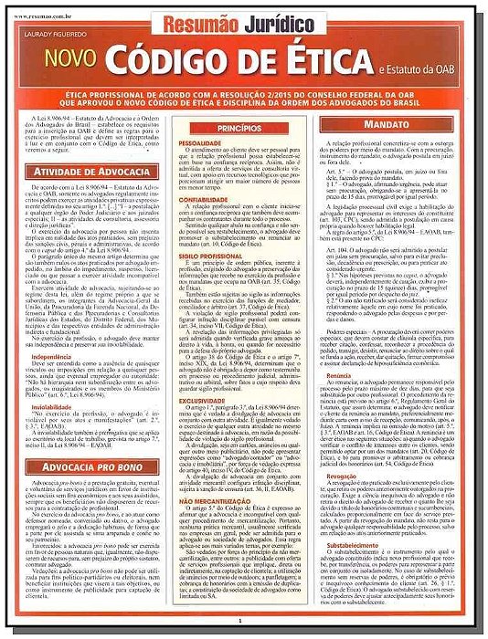 Resumão JurÍdico - Código de Ética