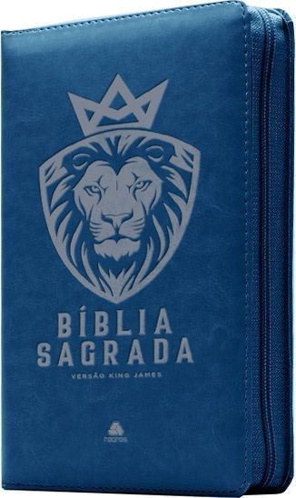 Bíblia Sagrada King James Com Zíper - Azul
