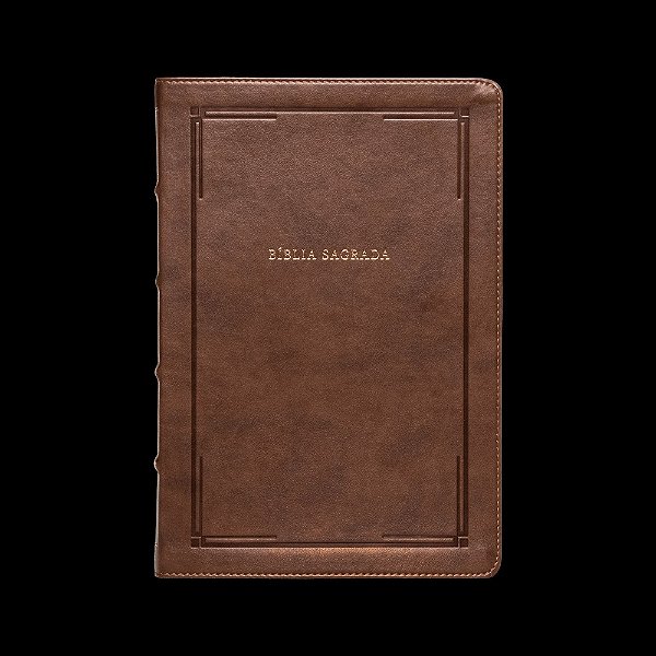 Bíblia Slim NVI, Letra Grande, Couro-Soft Marrom, Luxo, Barroca