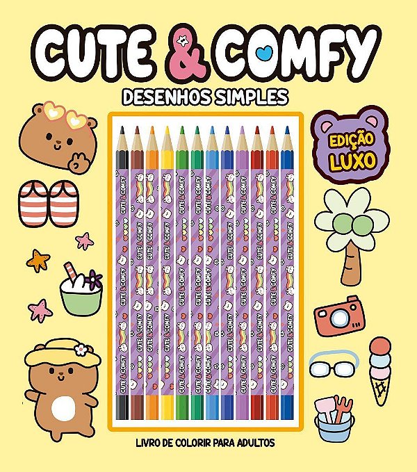 Cute & Comfy Desenhos Simples - Edição De Luxo - 12 Lápis De Cor