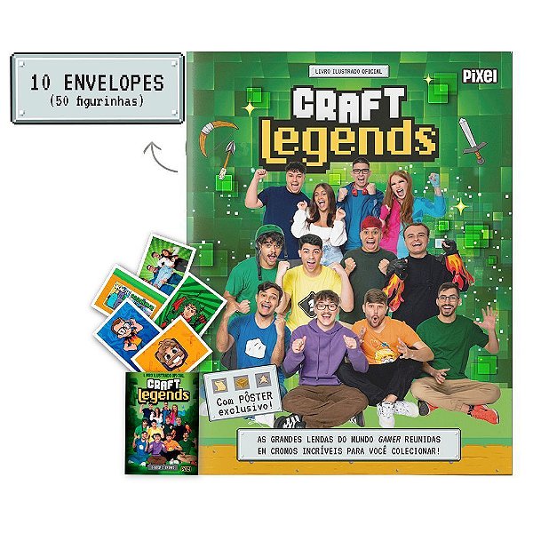 Álbum Oficial Craft Legends - + 10 Envelopes de Figurinhas