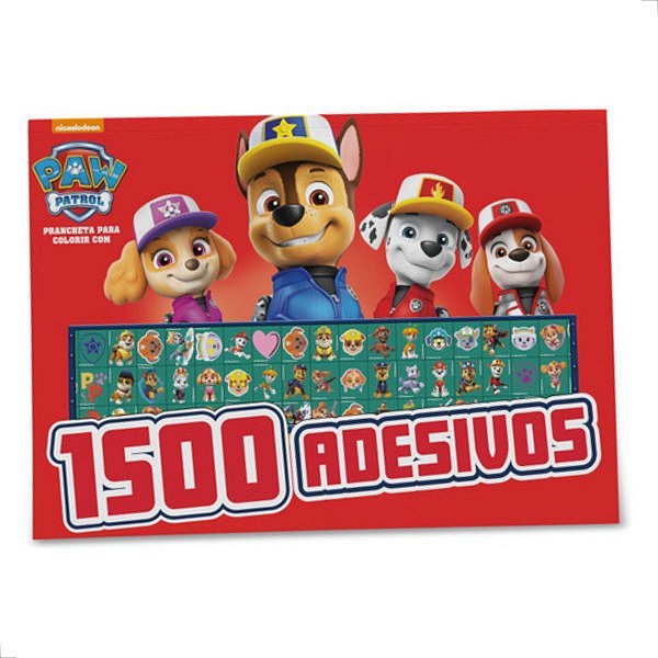 Patrulha Canina - Prancheta Para Colorir Com 1.500 Adesivos
