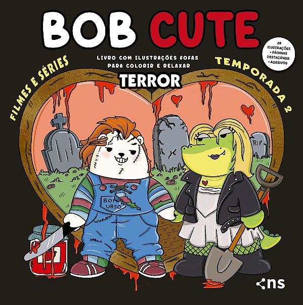 Bob Cute - Filmes e Series Terror - Livro Com Ilustrações Fofas Para Colorir e Relaxar