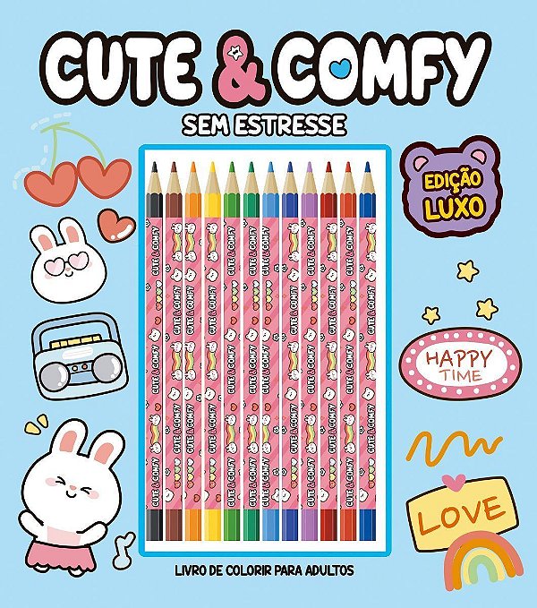 Cute & Comfy Sem Estresse - Edição De Luxo - 12 Lápis De Cor