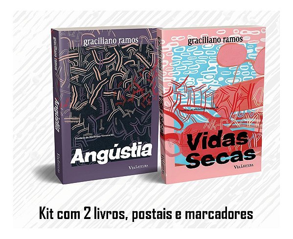 Kit - Graciliano Ramos - Vidas Secas + Angústia + Postais e Marcadores