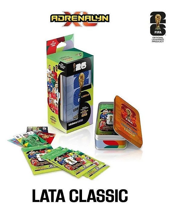 Copa Do Mundo 2026 - Lata + 8 Envelopes + 1 Card Edição Limitada + 1 Card Golden Baller