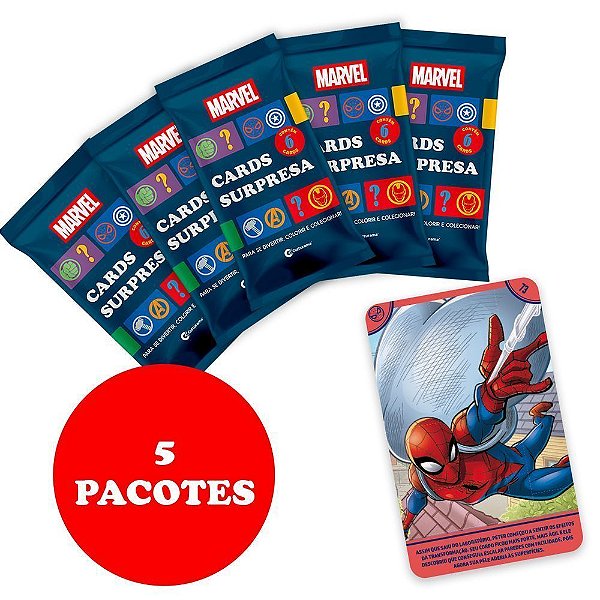 Kit Cards Marvel - Com 5 Pacotes