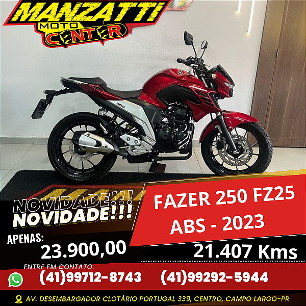 Moto Yamaha Fazer 250cc FZ25 ABS Vermelha 2023