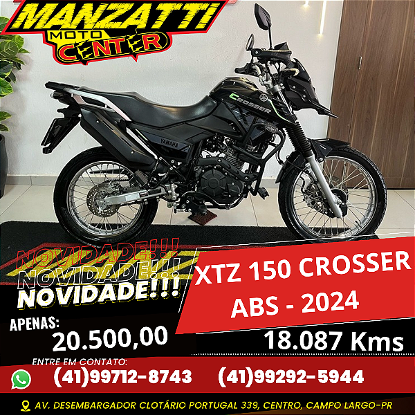 Moto Yamaha XTZ 150 Crosser S ABS Preta 2024