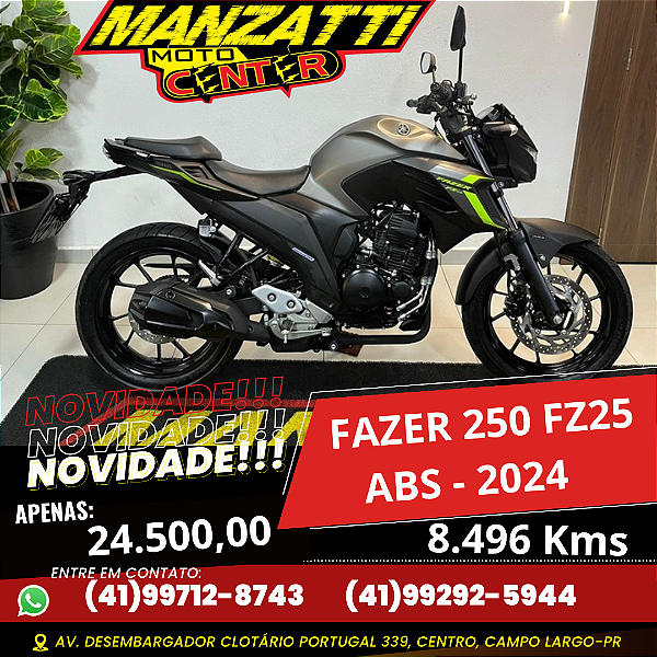Moto Yamaha Fazer 250cc FZ25 ABS Cinza 2024