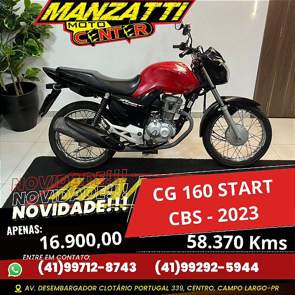 Moto Honda CG 160 Start CBS Vermelha 2023