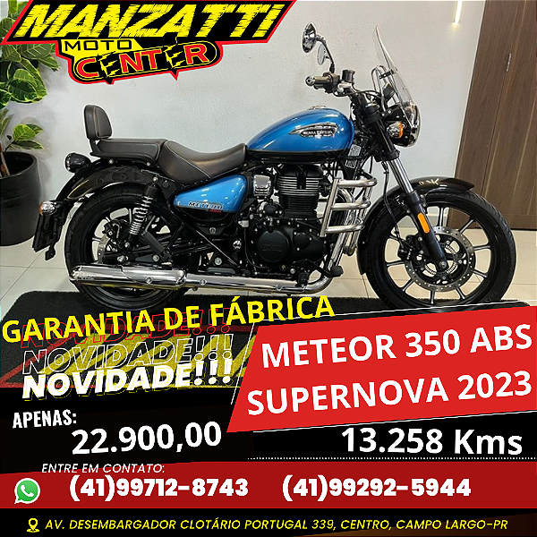 Moto Royal Enfield Meteor 350 Supernova ABS Azul 2023 - Garantia de Fábrica