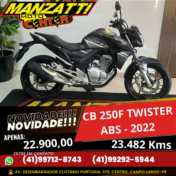 Moto Honda CB250F Twister ABS Cinza 2023