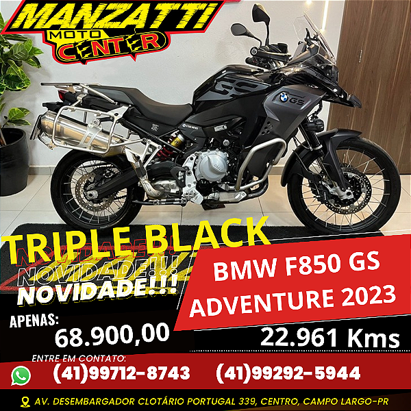 Moto BMW F850GS Adventure Preta 2023 - Triple Black