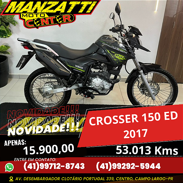Moto Yamaha XTZ 150 Crosser ED Cinza 2017