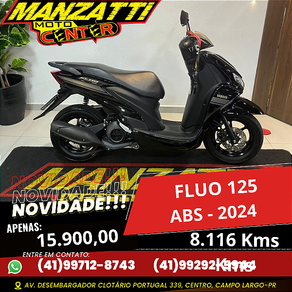 Moto Yamaha Fluo 125cc ABS Preta 2024