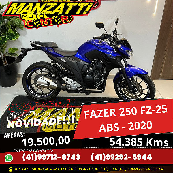 Moto Yamaha Fazer 250cc FZ25 ABS Azul 2020