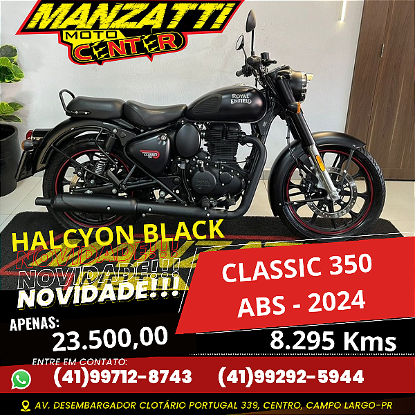 Moto Royal Enfield Classic 350 ABS Halcyon Black Preta 2024