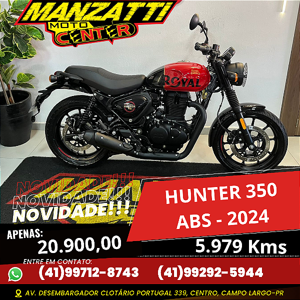 Moto Royal Enfield Hunter Rebell Red 350 ABS Vermelha 2024