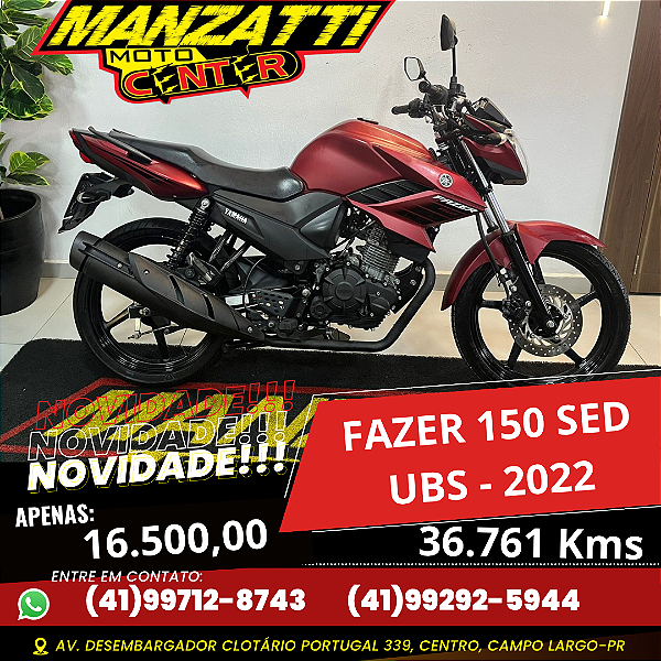 Moto Yamaha Fazer 150 SED Vermelha 2022