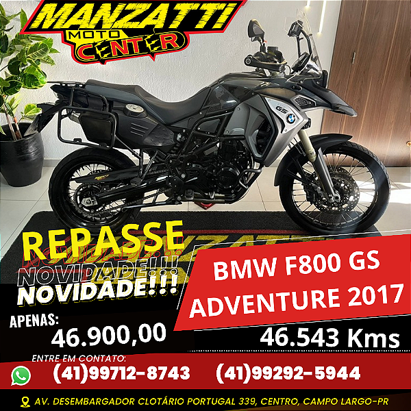 Moto BMW F800 GS Adventure ABS Cinza 2017 - REPASSE