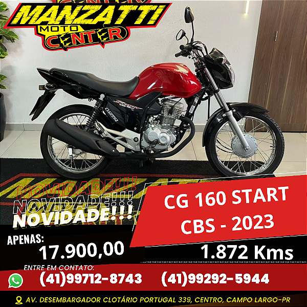 Moto Honda CG 160 Start CBS Vermelha 2024
