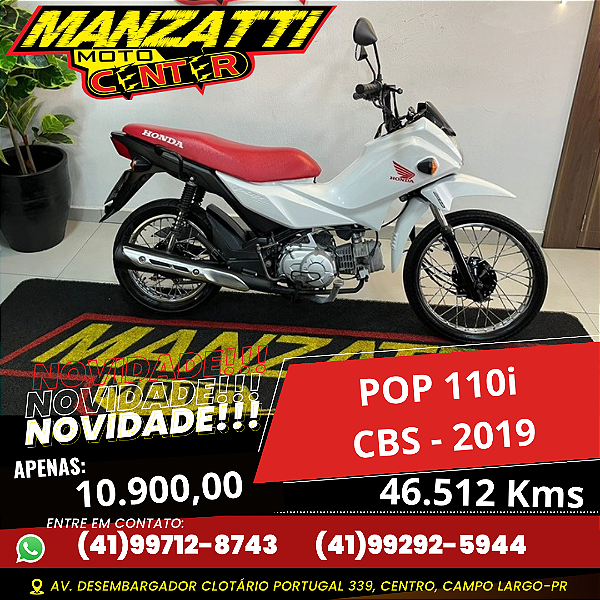 Moto Honda POP 110i CBS Branca 2019