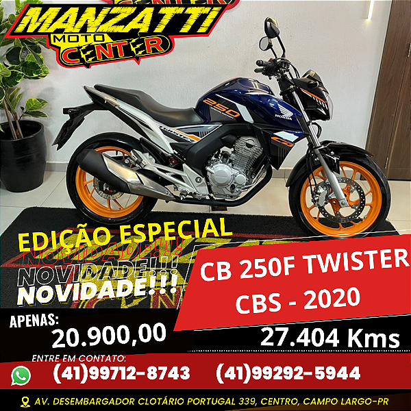 Moto Honda CB250F Twister CBS Azul 2020 - Ed Especial