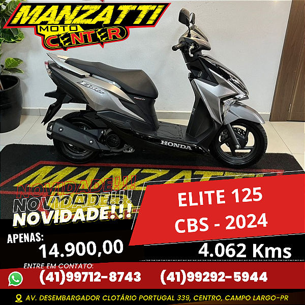 Moto Honda Elite 125 CBS Prata 2024