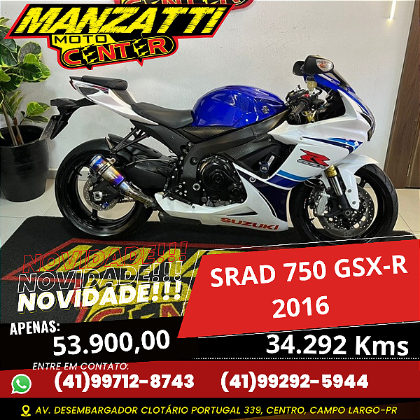 Moto Suzuki Srad 750 GSX-R Azul 2016 - Equipada
