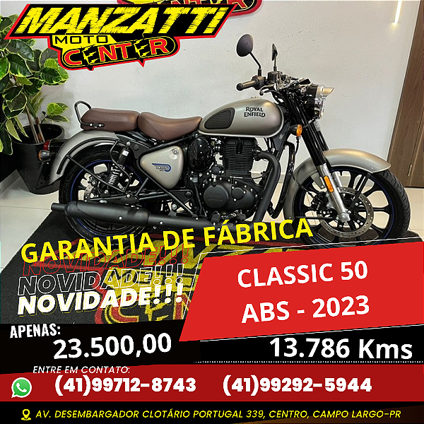 Moto Royal Enfield Classic 350 ABS Signals Marsh Grey Cinza 2023 - Garantia de Fábrica