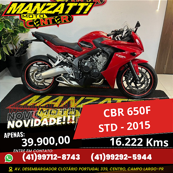 Moto Honda CBR 650F STD Vermelha 2015