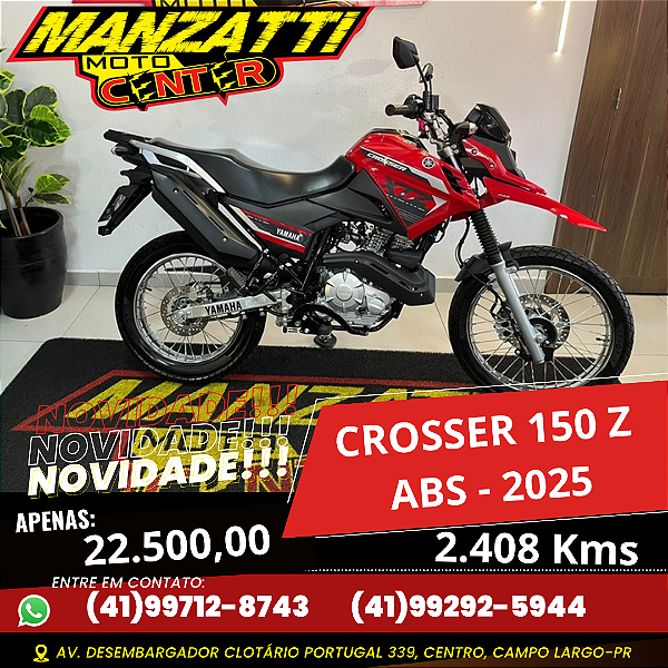 Moto Yamaha XTZ 150 Crosser Z ABS Vermelha 2025