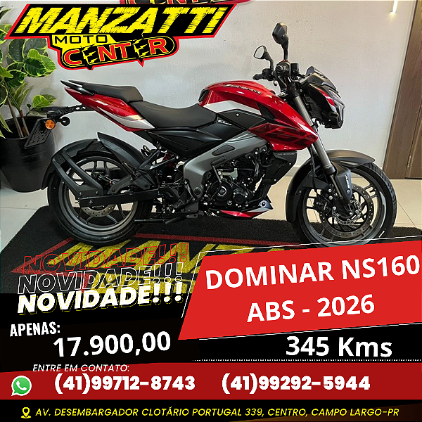 Moto Bajaj Dominar NS160 ABS Vermelha 2026