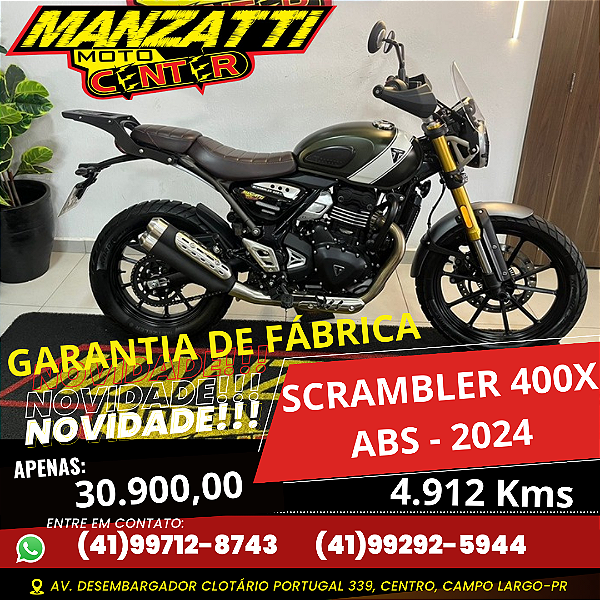 Moto Triumph Scrambler 400x Verde 2024 - Garantia de Fábrica