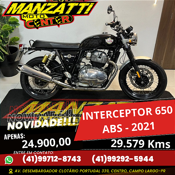 Moto Royal Enfield Interceptor 650 ABS Preta 2021
